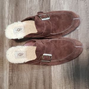 Ugg dress shoes brown/tan buckle size 8.5 women's slide on super comfortable